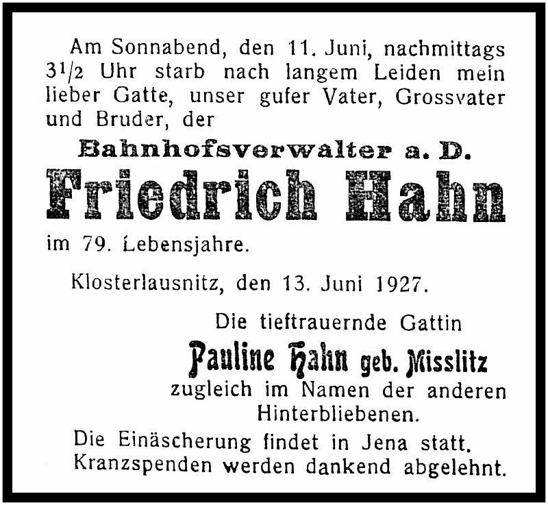 1927-06-13 Kl Trauer Hahn